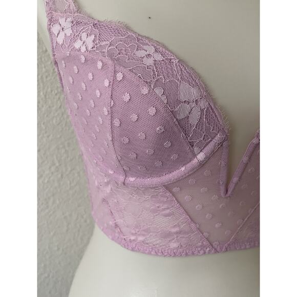 Victoria's Secret Bra Bustier Plunge Lace Polka Dot Lingerie - Picture 4 of 14